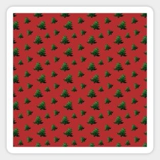 Sparkly Christmas tree green sparkles pattern red Magnet